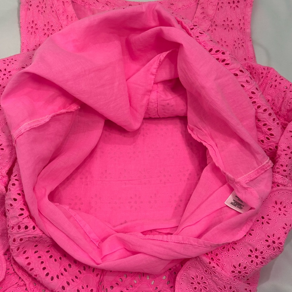 Vineyard Vines Women's Pink Eyelet  Sleeveless Tiered Top Size S - Picture 10 of 13